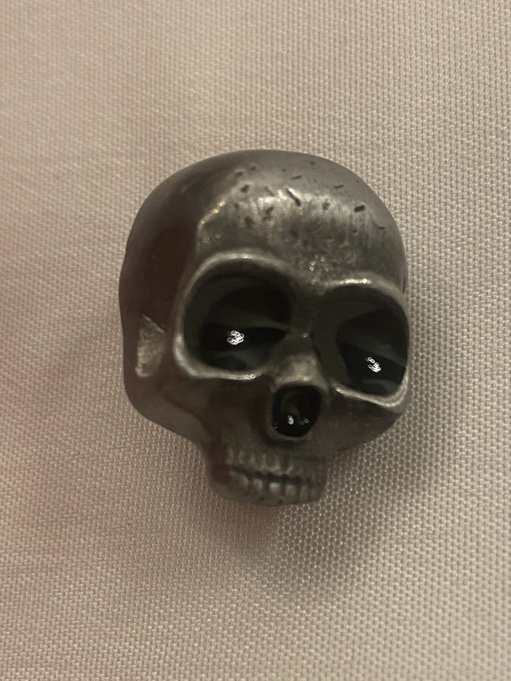 Brooch Metallic Skull Silver Black New